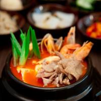 4. Seafood & Beef Tofu Soup · Shrimp, clam, beef. Soup made from bean curd.