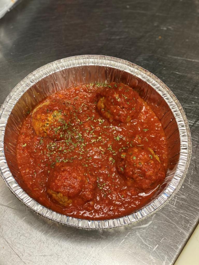 Side of 4 Meatballs · 4 All beef meatballs simmered in marinara sauce.