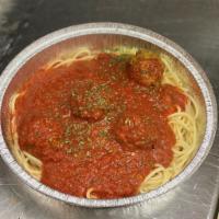 Pasta with Marinara Sauce and Beef Meatballs · Beef meatballs with mama's marinara sauce and your choice of pasta.