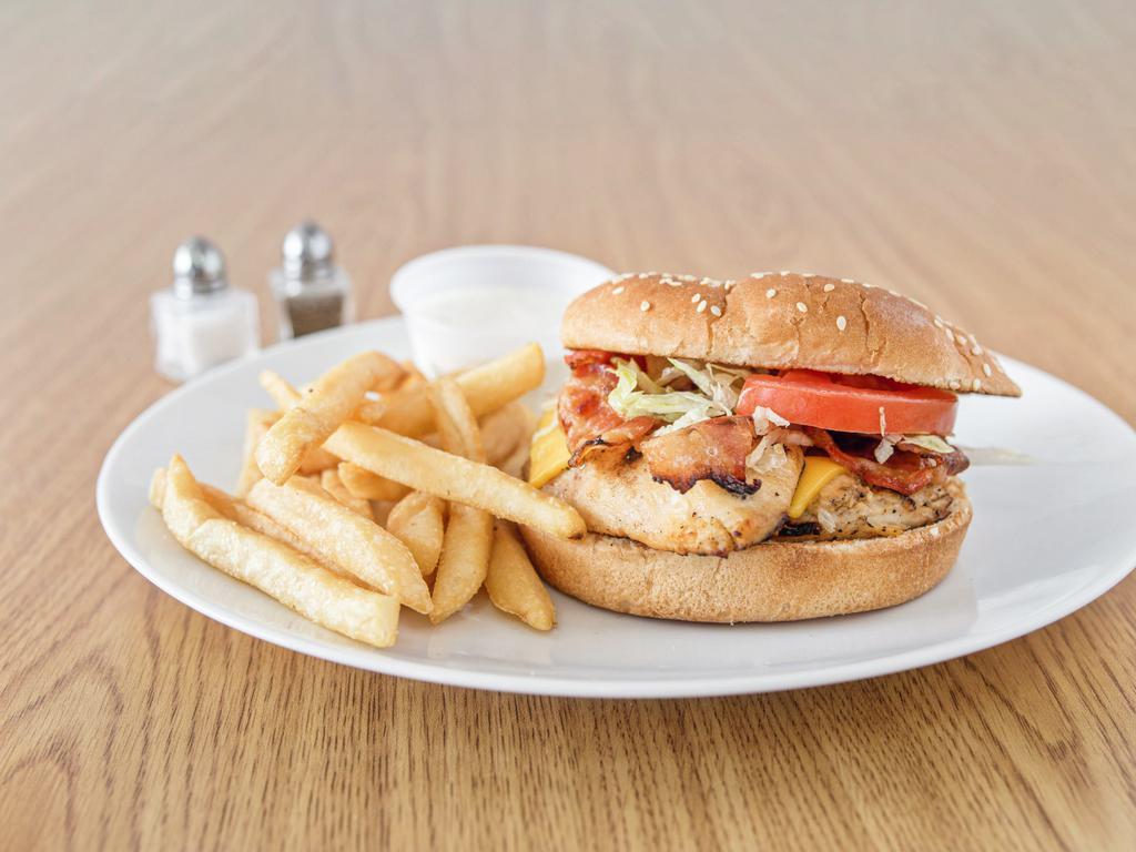 Original Grilled Chicken Breast Sandwich · Barbeque and grilled onions. Served with lettuce and tomato.