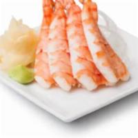 Shrimp Sashimi · 4 thinly sliced pieces of raw sushi grade Shrimp Sashimi