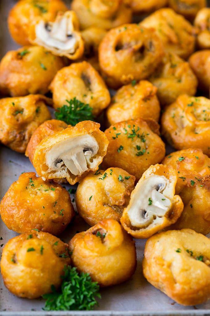 Fried mushrooms  · Cooked in oil.