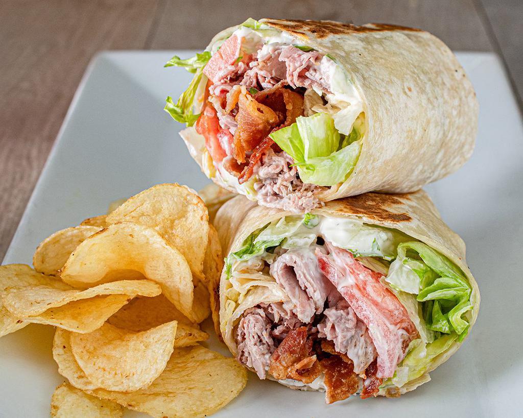 Roast Beef Club Wrap · Lettuce, tomatoes, bacon and mayo.