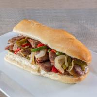 Sausage, Peppers and Onions Sandwich · 