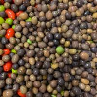 Warm Marinated Olives · castelvetrano, gaeta, cerignola