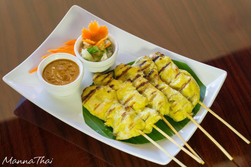 7. Satay Chicken · Kai satay. Grilled marinated chicken breast on the herbs served with homemade peanut sauce and cucumber salad.