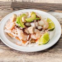 Mixta Ceviche de Camaron Tostada · 