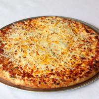Quattro Formaggi Gourmet Pizza · Feta, cheddar, mozzarella, and Parmesan cheese.
