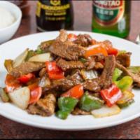 Pepper Steak · Served with steamed rice or brown rice. 