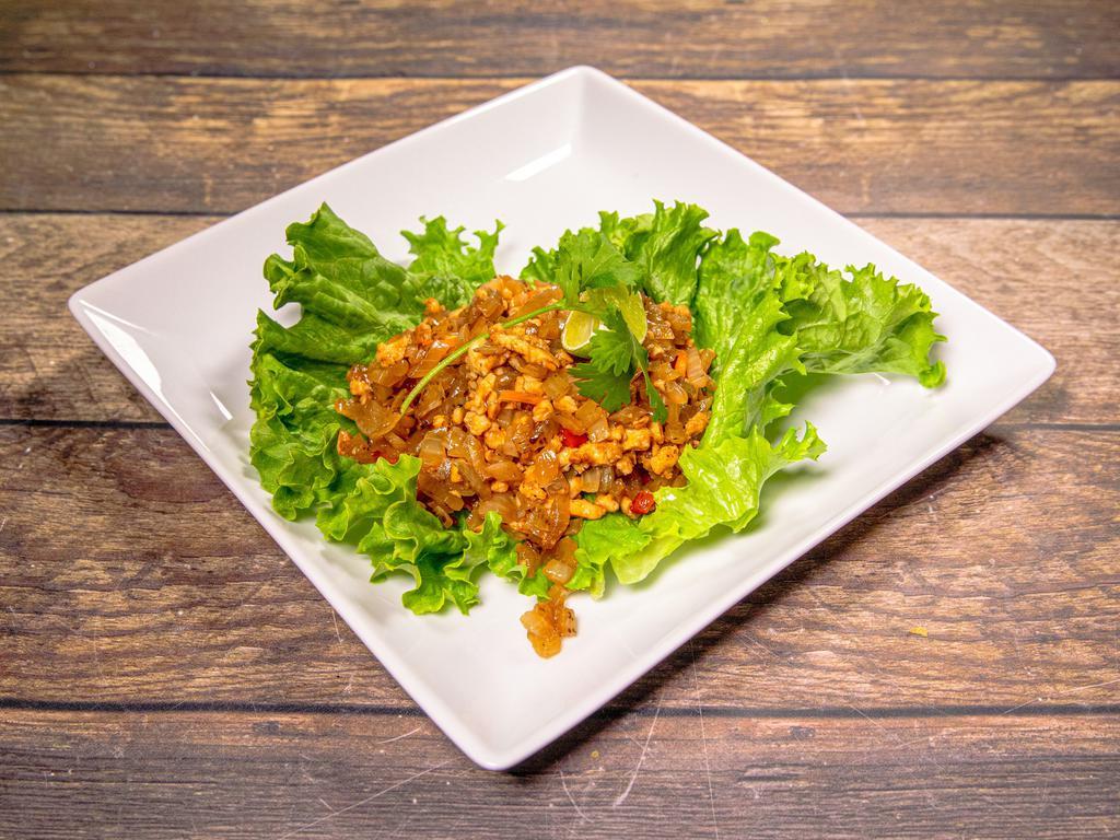 A10. Minced Chicken in Cool Lettuce Wraps · 3 pieces.