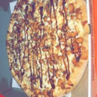 BBQ Chicken Pizza · Topped with BBQ chicken and mozzarella cheese.