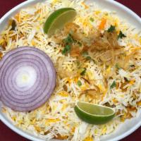 Old City Vegetable Dum Biryani · Basmati rice cooked with vegetables and fresh herbs, spices and cooked in a curry sauce.