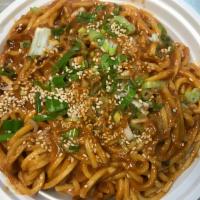 Cold Noodles with Sesame Sauce · Hot and spicy.