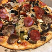 House Special Pizza · Pepperoni, sausage, meatballs, mushrooms, olives, onions and peppers. 