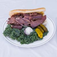 40. Turkey Pastrami Sub · Your choice of mustard and pickle sauces or ''the works'' (lettuce, tomato, onion, mayo and ...