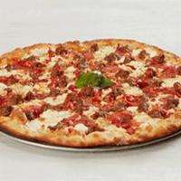 Primavera Pizza · Onion, oven roasted sweet red peppers, mushrooms, with tomato sauce, fresh mozzarella and It...