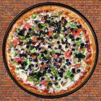 Veggie Lovers Pizza · Mushrooms, tomatoes, onions, green peppers, roasted red peppers, broccoli and extra cheese.