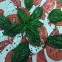 Fresh Mozzarella and Tomato · Vine-ripened tomatoes with fresh mozzarella.