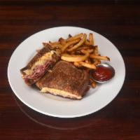 PASTRAMI STACK · House-smoked pastrami, Swiss, 1000 Island and sauerkraut on toasted rye. Choice of house cut...