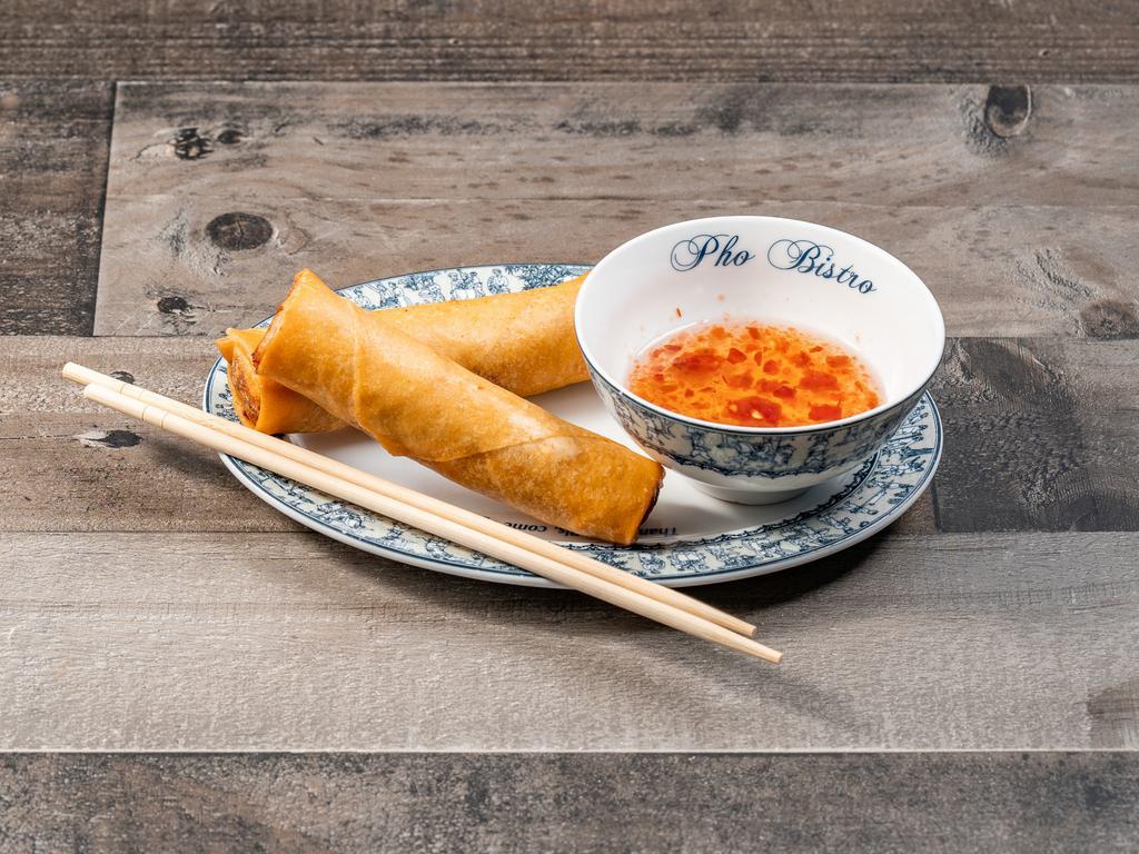 1. Cha Gio · Vietnamese egg rolls. Minced pork, vermicelli and vegetables wrapped in thin wheat paper and deep fried until crisp. 2 rolls per order.