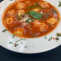Mexican Cheese Ravioli · Cheese Filled Ravioli with a Mexican Inspired Red Sauce.
