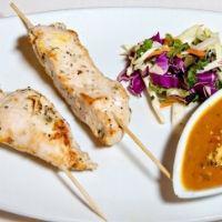 Chicken Satey (Fusion) (GF) · Gluten-free. Tandoori chicken with peanut sauce glaze.
