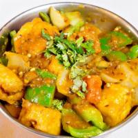 Tofu Broccoli Kadhai · Sauteed with green peppers, onions and tomatoes. Curry flavor.