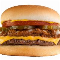 Cheeseburger 1/4 lb. · 100% all-beef quarter-pound patty served on a fresh bun with Original Tommy's famous chili, ...