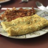 Buford's Omelette · Light and fluffy 3 large egg omelette served with homefries and your choice of toast.