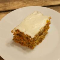 Carrot Cake · Homemade cheese frosting. Walnuts.