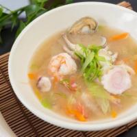 S5. Seafood Soup · Savory soup with mixed seafood.