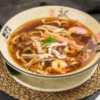 N5. Seafood Broth Udon Noodle · Thick wheat flour noodles.