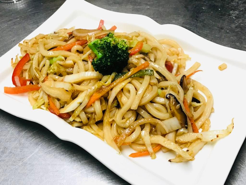 N9. Vegetable Yaki Udon · Udon noodle and vegetable stir fry.