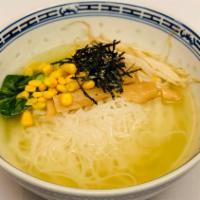 Glutten Free Ramen · Comes with rice noodles, bokchoy, bamboo shoot, bean sprouts, sweet corn, green onion and se...