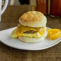 Breakfast Sandwich · Biscuit, egg and cheddar. Add bacon, sausage or ham for an additional charge. Add hashbrowns...