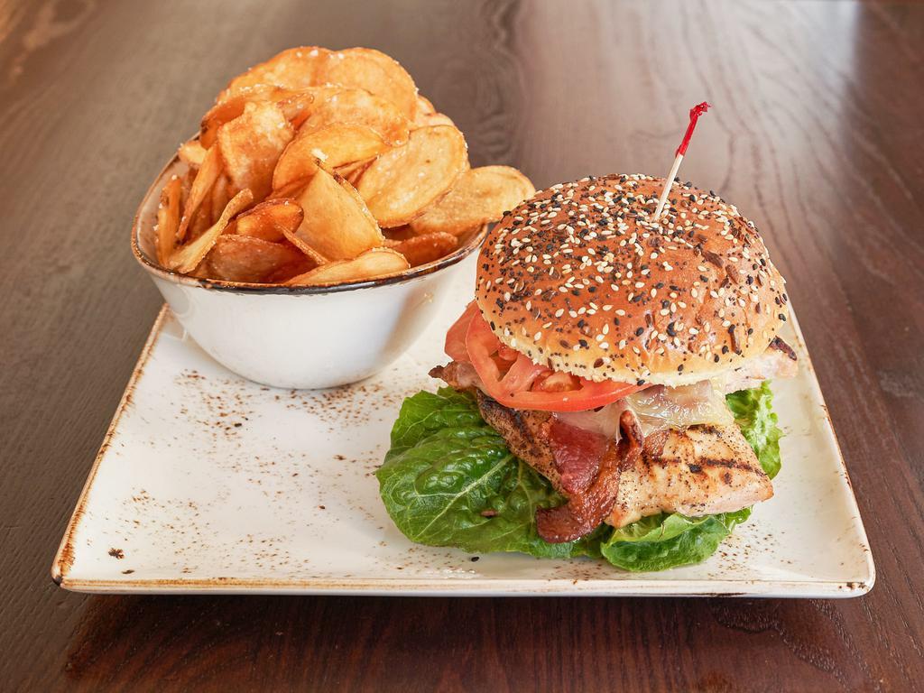 Grilled Chicken Sandwich · Grilled Chicken, Bacon, Swiss Cheese, Lettuce and Tomato