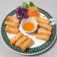 1. Thai Spring Rolls · Stuffed with mixed vegetables. Served with plum sauce.