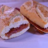 Bocadillo de Jamon Iberico · Iberico ham sandwich.