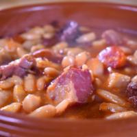 Fabada Asturiana-16 Oz · Giant White Beans with Sausage ,Blood Sausage and Serrano Ham Stew-16 Oz