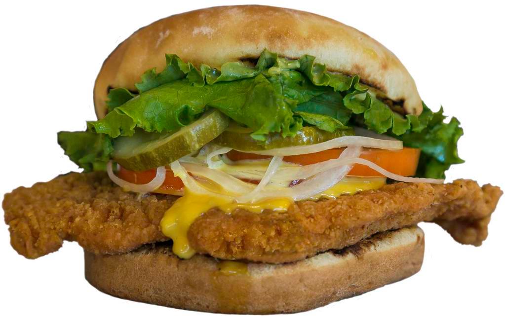 Crispy Chicken Sandwich · Comes with Teddy's special sauce, green leaf lettuce, tomatoes, onions and pickles.