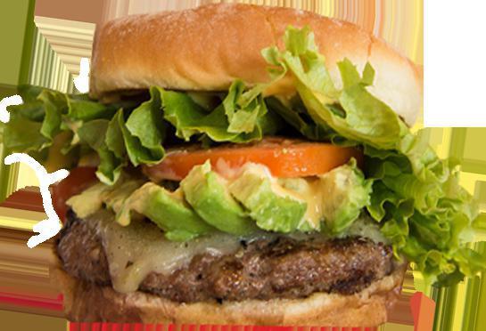 Kapiolani Burger · Garlic seasoning, pepper jack cheese and avocado.
Also comes with Teddy's special sauce, green leaf lettuce, tomatoes, onions and pickles.