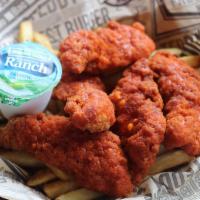 Buffalo Chicken Basket · Tossed in spicy buffalo sauce and served with ranch.