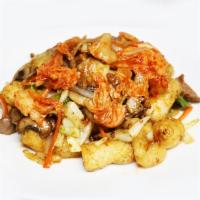 K2. Kimchi Rock and Roll · Deep-fried rock & roll noodle and meat in hot work with chicken or beef or shrimp, Kimchi, o...