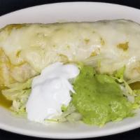 Super Wet Burrito · Your choice of meat, beans, rice, cheese, guacamole, sour cream. Substitute preparation and ...