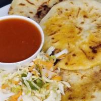 Revueltas Pupusa - Mixed · Mixed. fresh corn tortilla filled with ground pork, refried beans and white cheese.