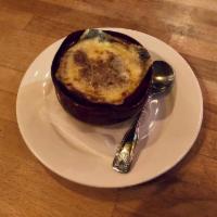 French Onion Soup · Beef broth, onion, gruyere & baguette top