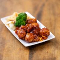 S15. General Tso's Chicken · The general tso's favorite dish tender chunks of chicken meat in chili hot sauce on steamed ...