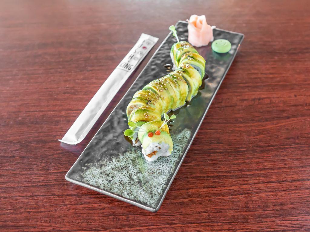 Caterpillar Roll · Freshwater eel inside with avocado and eel sauce on top.
