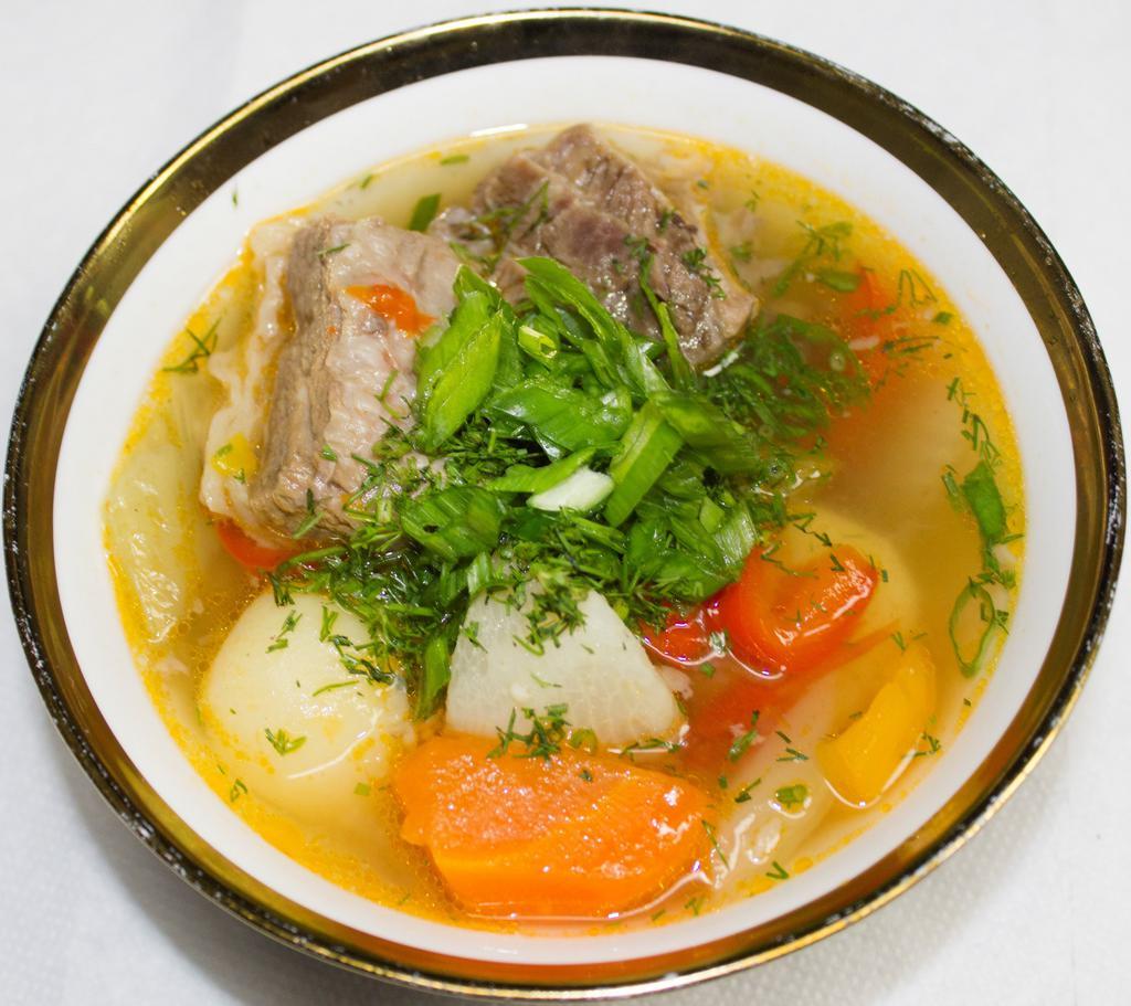 4. Shurpa Soup · Lamb, beef, vegetable, and chickpeas.