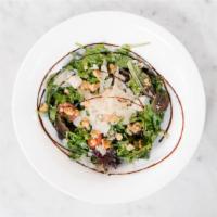 Walnut & Gorgonzola Salad · Mixed greens, grape tomatoes, walnuts, Gorgonzola and Parmigiano Reggiano tossed in a walnut...